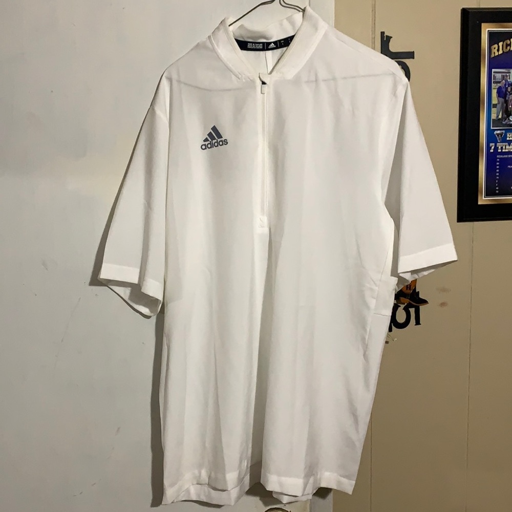 Men's White Team Iconic Short 1/4 Zip Cage Jacket